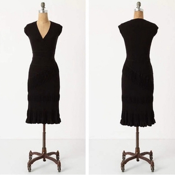 Anthropologie Dresses & Skirts - NWT Anthropologie Black Midi Sweater Dress – Size M 🖤